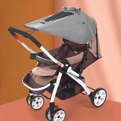 Universal Stroller Sun Shade Canopy Waterproof Baby Stroller Sun Protection Sunshade Parasol Sun Rain Shade Blackout Cover Awning (Black)