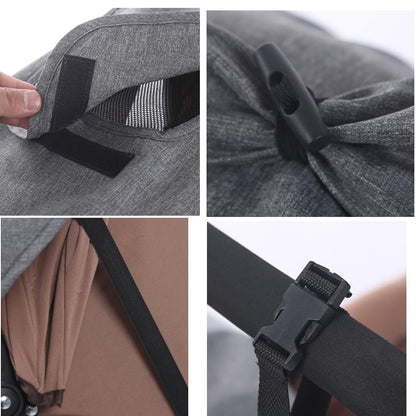 Universal Stroller Sun Shade Canopy Waterproof Baby Stroller Sun Protection Sunshade Parasol Sun Rain Shade Blackout Cover Awning (Black)