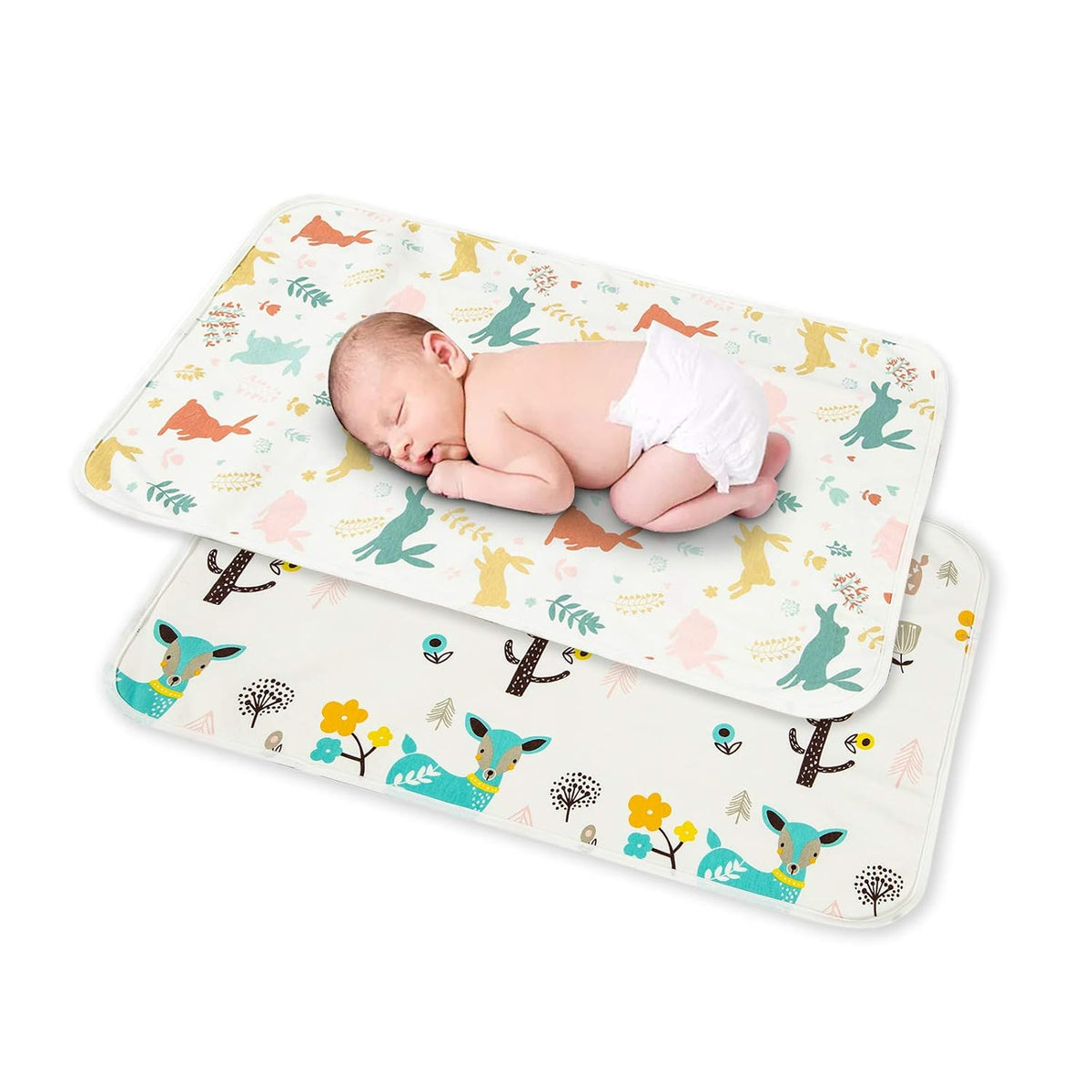 Baby Portable Diaper Changing Pad,Waterproof Changing Mat(2 Pcs 20“x27”)