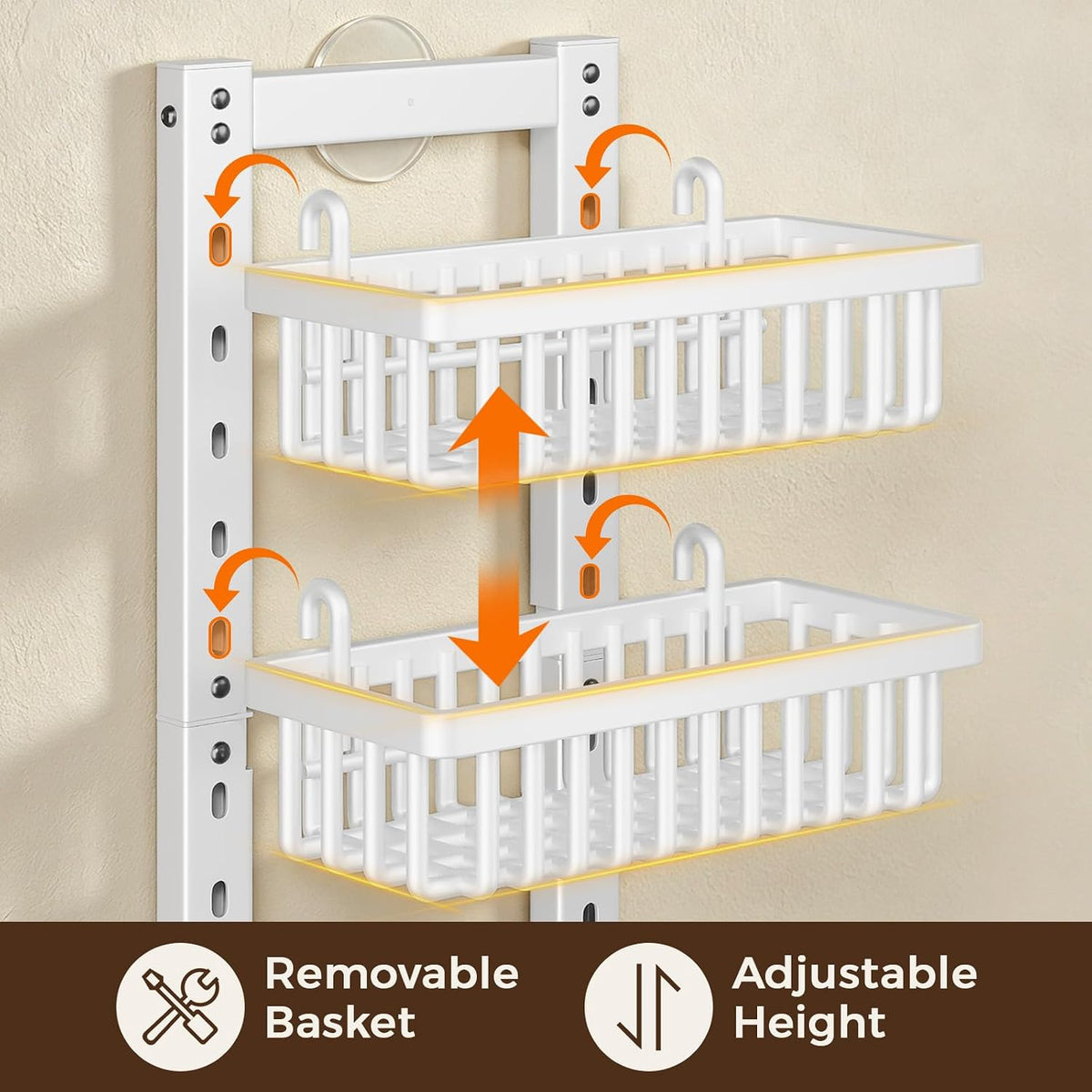 9 Tier Over The Door Pantry Organizer, 2 in 1 Wall Mount or Hanging Spice Rack with Adjustable Deep Basket, Heavy-Duty Seasoning Organizer and Storage for Kitchen Cabinet Closet Bathroom