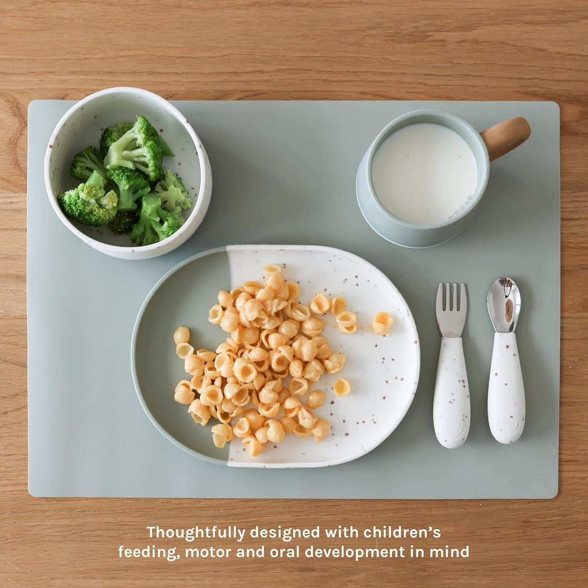 Toddler Silicone Dinnerware, 5-Piece Set, Terracotta