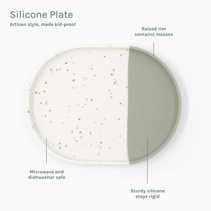 Toddler Silicone Dinnerware, 5-Piece Set, Terracotta