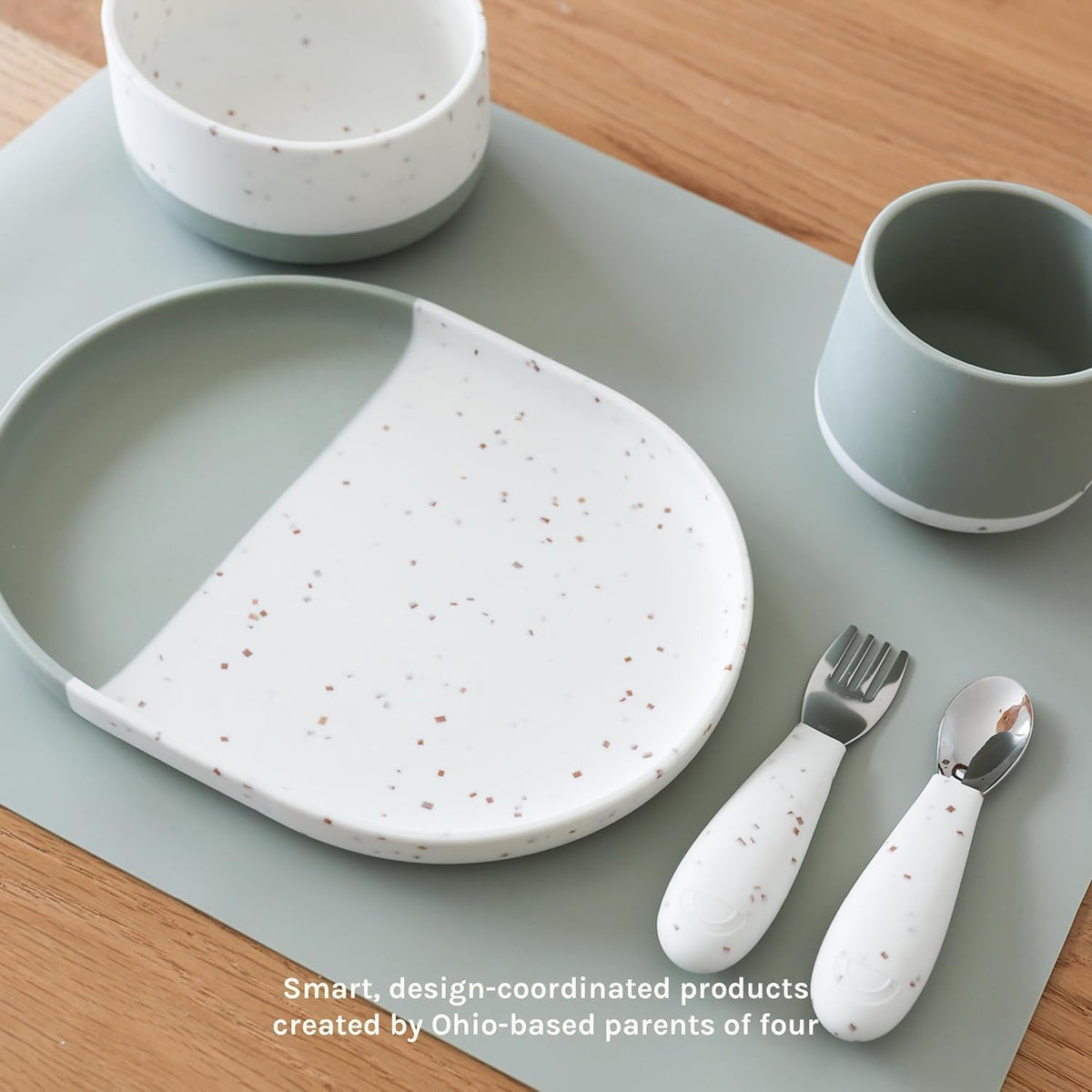 Toddler Silicone Dinnerware, 5-Piece Set, Terracotta