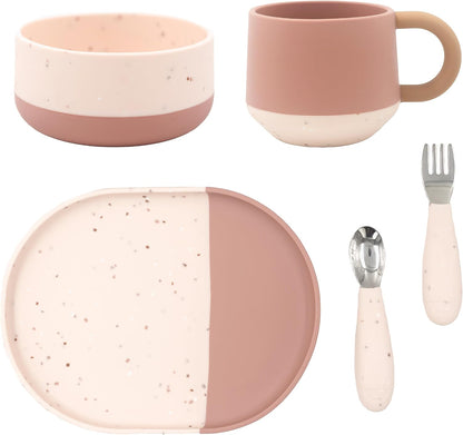 Toddler Silicone Dinnerware, 5-Piece Set, Terracotta