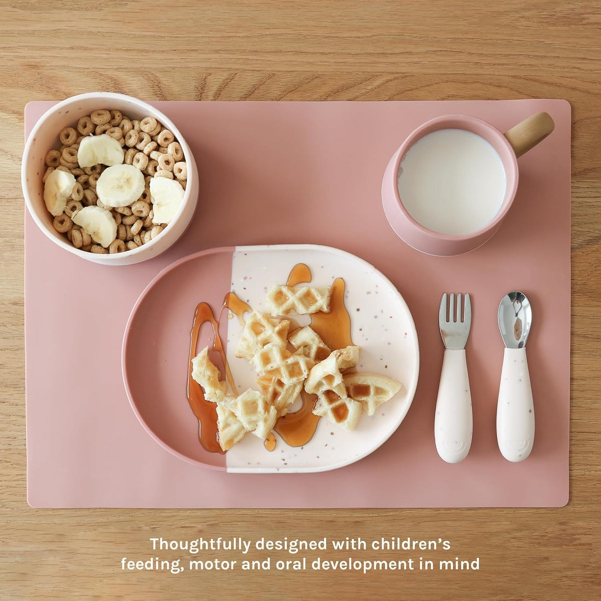 Toddler Silicone Dinnerware, 5-Piece Set, Terracotta