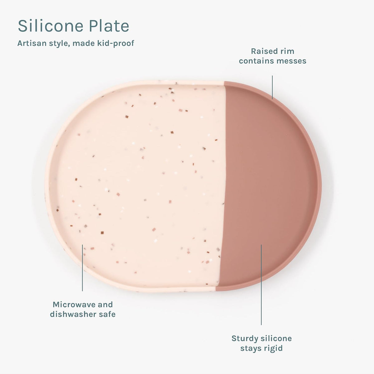 Toddler Silicone Dinnerware, 5-Piece Set, Terracotta