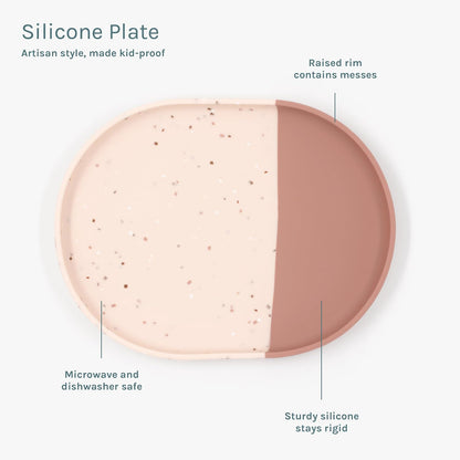 Toddler Silicone Dinnerware, 5-Piece Set, Terracotta