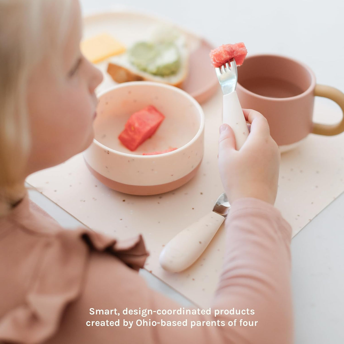 Toddler Silicone Dinnerware, 5-Piece Set, Terracotta