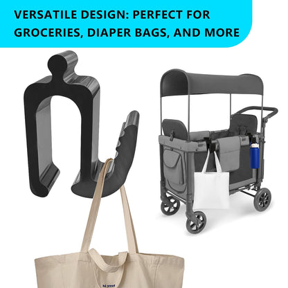 Wonderfold Wagon Accessories, Upgraded Multifunctional Side Hooks for Wonderfold Wagon W4 - Durable, Space-Saving Travel Organizer with Sturdy Design (2, Upgraded)