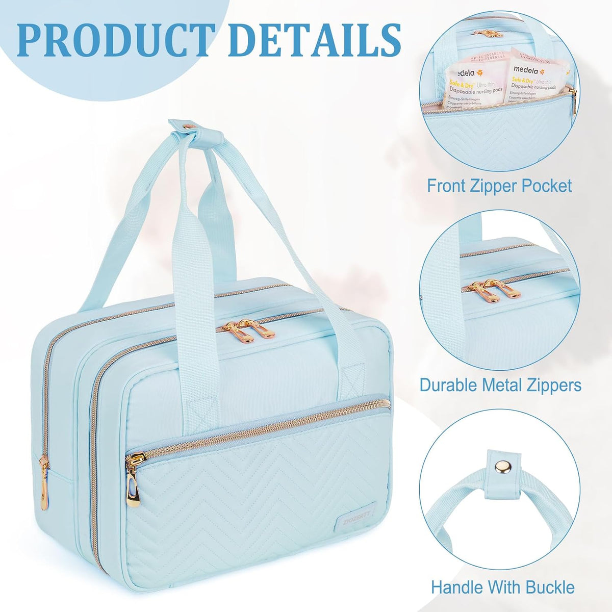 Breastmilk Cooler Travel Bag, Wearable Breast Pump Storage Bag Compatible with Momcozy/Eufy/Paruu/Elvie/Willow/Medela Breast Pump with Ice Pack and Waterproof Mat,Pink