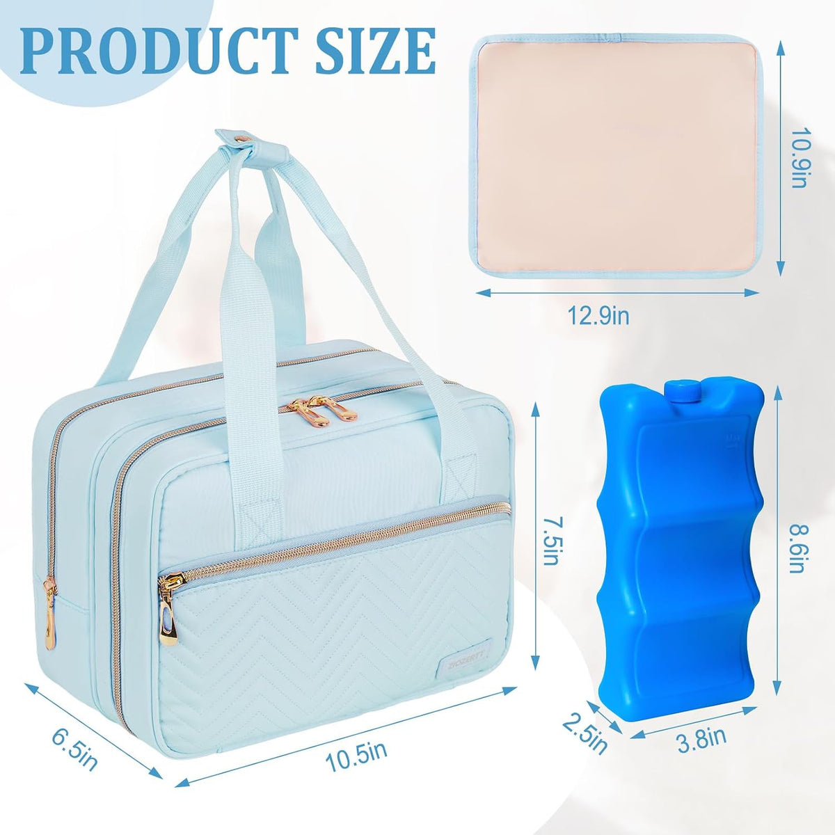 Breastmilk Cooler Travel Bag, Wearable Breast Pump Storage Bag Compatible with Momcozy/Eufy/Paruu/Elvie/Willow/Medela Breast Pump with Ice Pack and Waterproof Mat,Pink