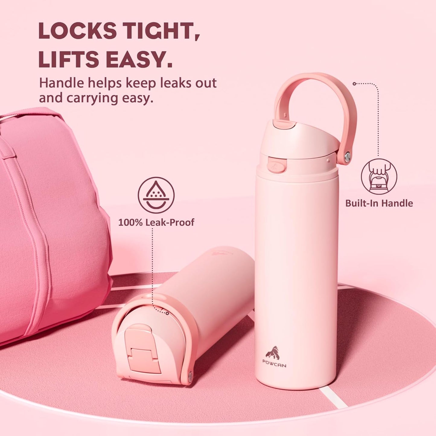 24 oz Travel Water Bottle: 2-in-1 Push-Button Spout & Quick-Flip Straw, Leakproof, Cold 24Hrs, Fits Car Cup Holder, Stainless Steel Cup for Sports, School, Commute, Camping (Mouse's Mischief) - Colors A