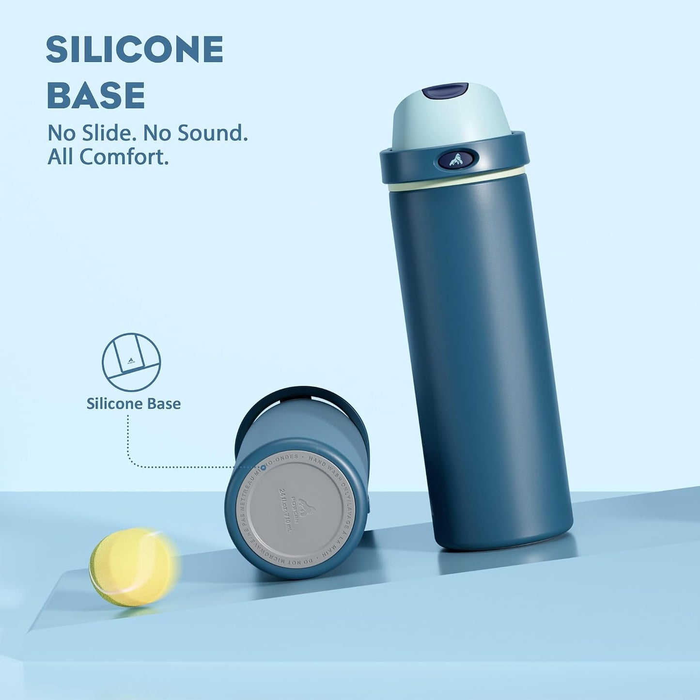 24 oz Travel Water Bottle: 2-in-1 Push-Button Spout & Quick-Flip Straw, Leakproof, Cold 24Hrs, Fits Car Cup Holder, Stainless Steel Cup for Sports, School, Commute, Camping (Mouse's Mischief) - Colors A