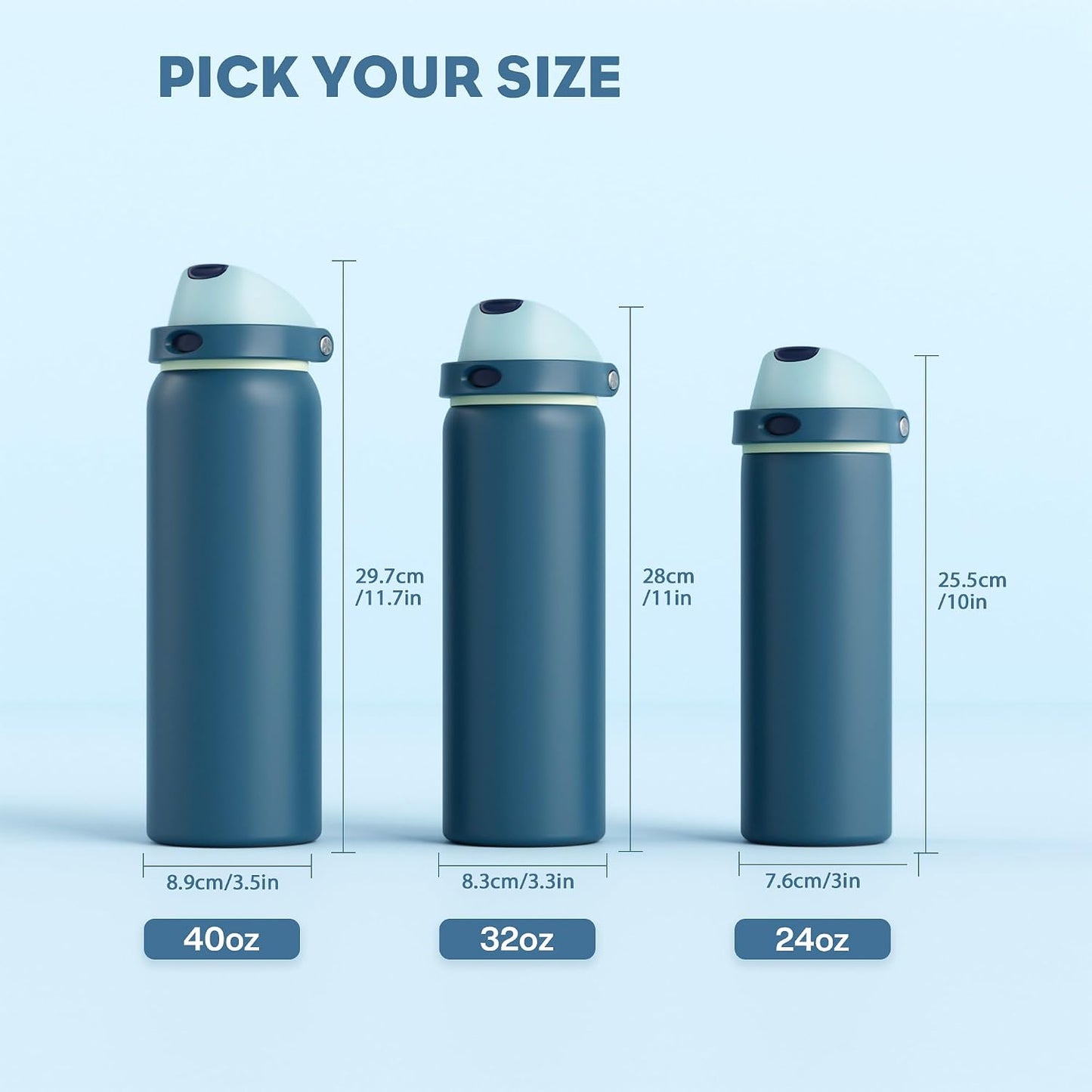 24 oz Travel Water Bottle: 2-in-1 Push-Button Spout & Quick-Flip Straw, Leakproof, Cold 24Hrs, Fits Car Cup Holder, Stainless Steel Cup for Sports, School, Commute, Camping (Mouse's Mischief) - Colors A