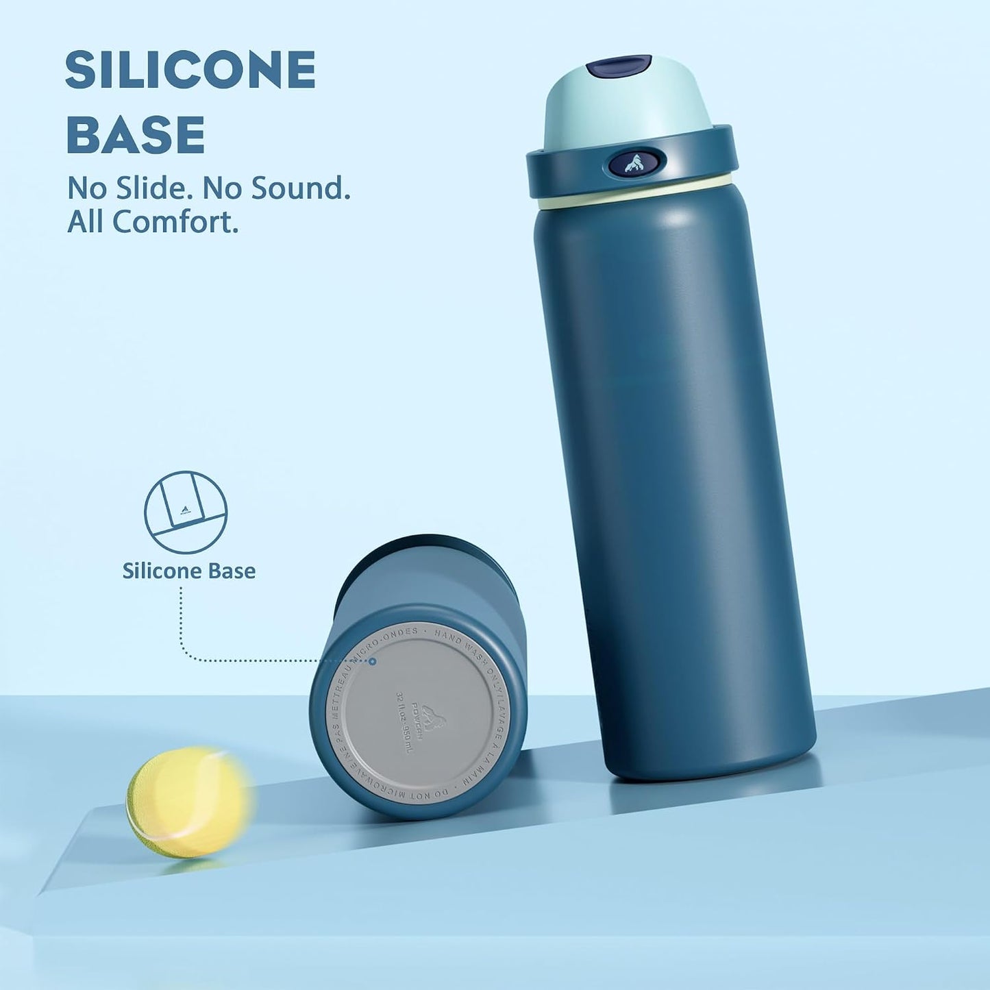 24 oz Travel Water Bottle: 2-in-1 Push-Button Spout & Quick-Flip Straw, Leakproof, Cold 24Hrs, Fits Car Cup Holder, Stainless Steel Cup for Sports, School, Commute, Camping (Mouse's Mischief) - Colors A