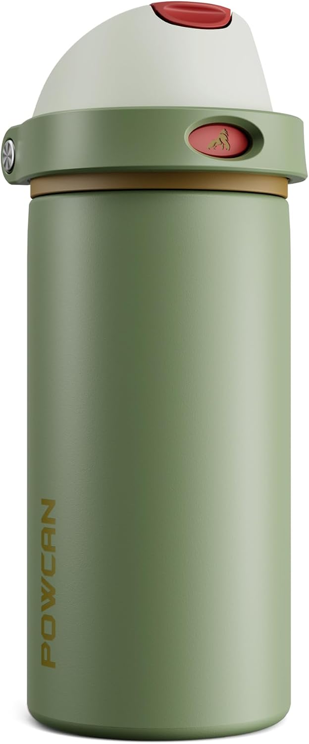 24 oz Travel Water Bottle: 2-in-1 Push-Button Spout & Quick-Flip Straw, Leakproof, Cold 24Hrs, Fits Car Cup Holder, Stainless Steel Cup for Sports, School, Commute, Camping (Mouse's Mischief) - Colors A