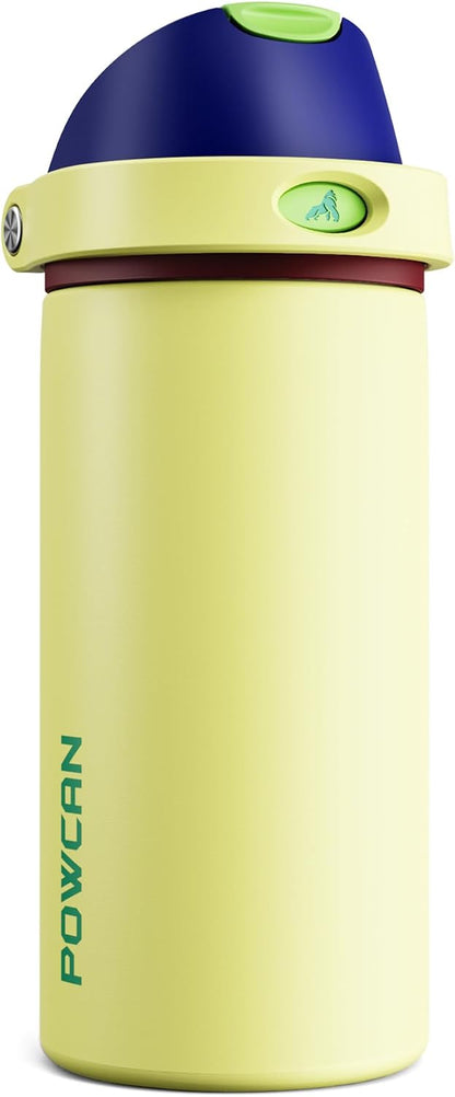 24 oz Travel Water Bottle: 2-in-1 Push-Button Spout & Quick-Flip Straw, Leakproof, Cold 24Hrs, Fits Car Cup Holder, Stainless Steel Cup for Sports, School, Commute, Camping (Mouse's Mischief) - Colors A