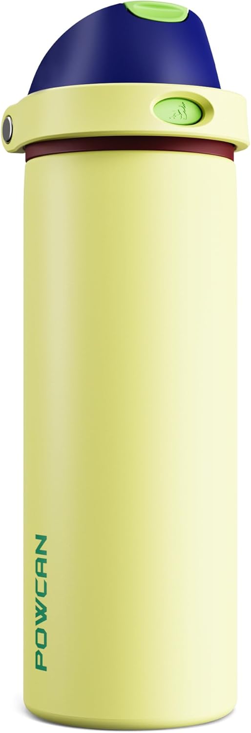 24 oz Travel Water Bottle: 2-in-1 Push-Button Spout & Quick-Flip Straw, Leakproof, Cold 24Hrs, Fits Car Cup Holder, Stainless Steel Cup for Sports, School, Commute, Camping (Mouse's Mischief) - Colors A