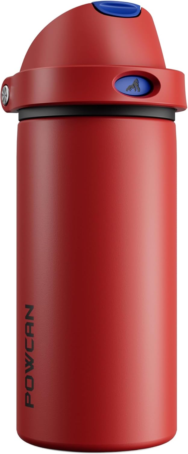 24 oz Travel Water Bottle: 2-in-1 Push-Button Spout & Quick-Flip Straw, Leakproof, Cold 24Hrs, Fits Car Cup Holder, Stainless Steel Cup for Sports, School, Commute, Camping (Mouse's Mischief) - Colors A