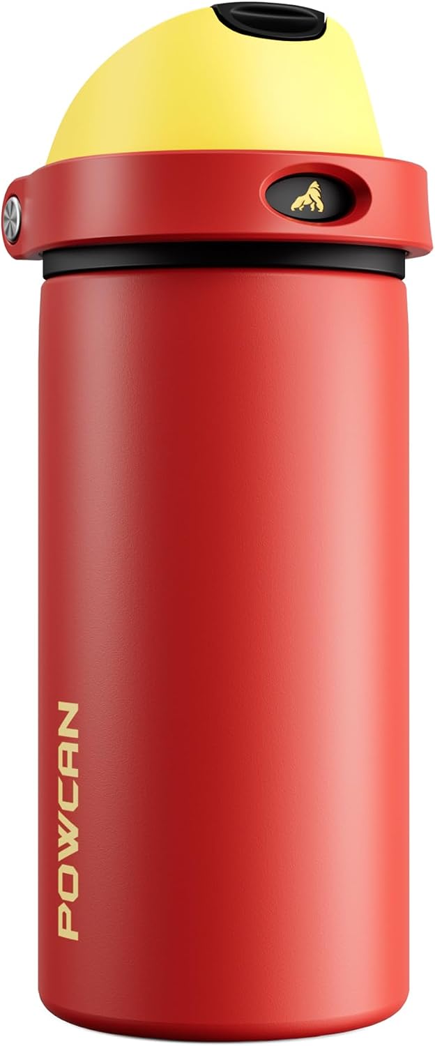 24 oz Travel Water Bottle: 2-in-1 Push-Button Spout & Quick-Flip Straw, Leakproof, Cold 24Hrs, Fits Car Cup Holder, Stainless Steel Cup for Sports, School, Commute, Camping (Mouse's Mischief) - Colors A