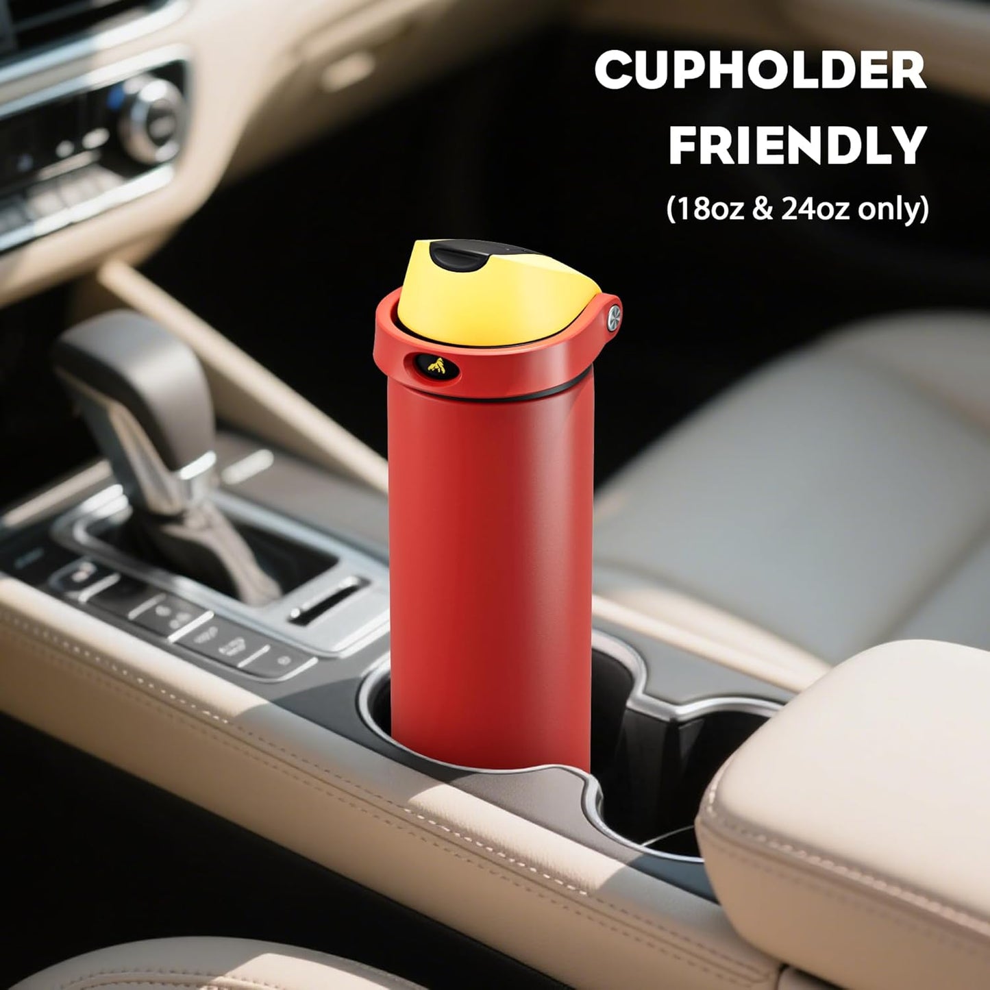 24 oz Travel Water Bottle: 2-in-1 Push-Button Spout & Quick-Flip Straw, Leakproof, Cold 24Hrs, Fits Car Cup Holder, Stainless Steel Cup for Sports, School, Commute, Camping (Mouse's Mischief) - Colors A