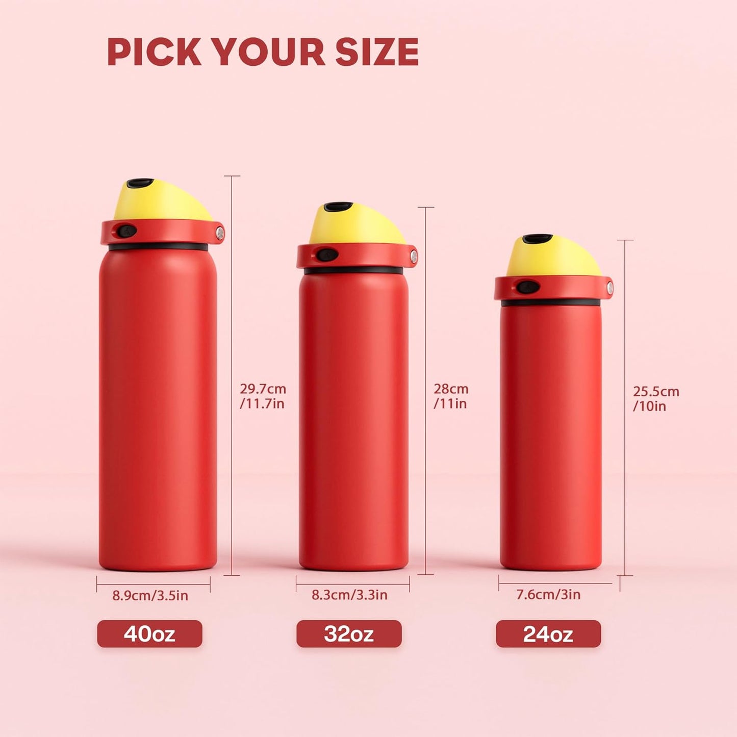24 oz Travel Water Bottle: 2-in-1 Push-Button Spout & Quick-Flip Straw, Leakproof, Cold 24Hrs, Fits Car Cup Holder, Stainless Steel Cup for Sports, School, Commute, Camping (Mouse's Mischief) - Colors A