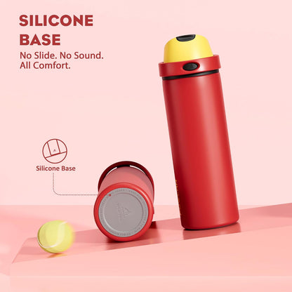 24 oz Travel Water Bottle: 2-in-1 Push-Button Spout & Quick-Flip Straw, Leakproof, Cold 24Hrs, Fits Car Cup Holder, Stainless Steel Cup for Sports, School, Commute, Camping (Mouse's Mischief) - Colors A