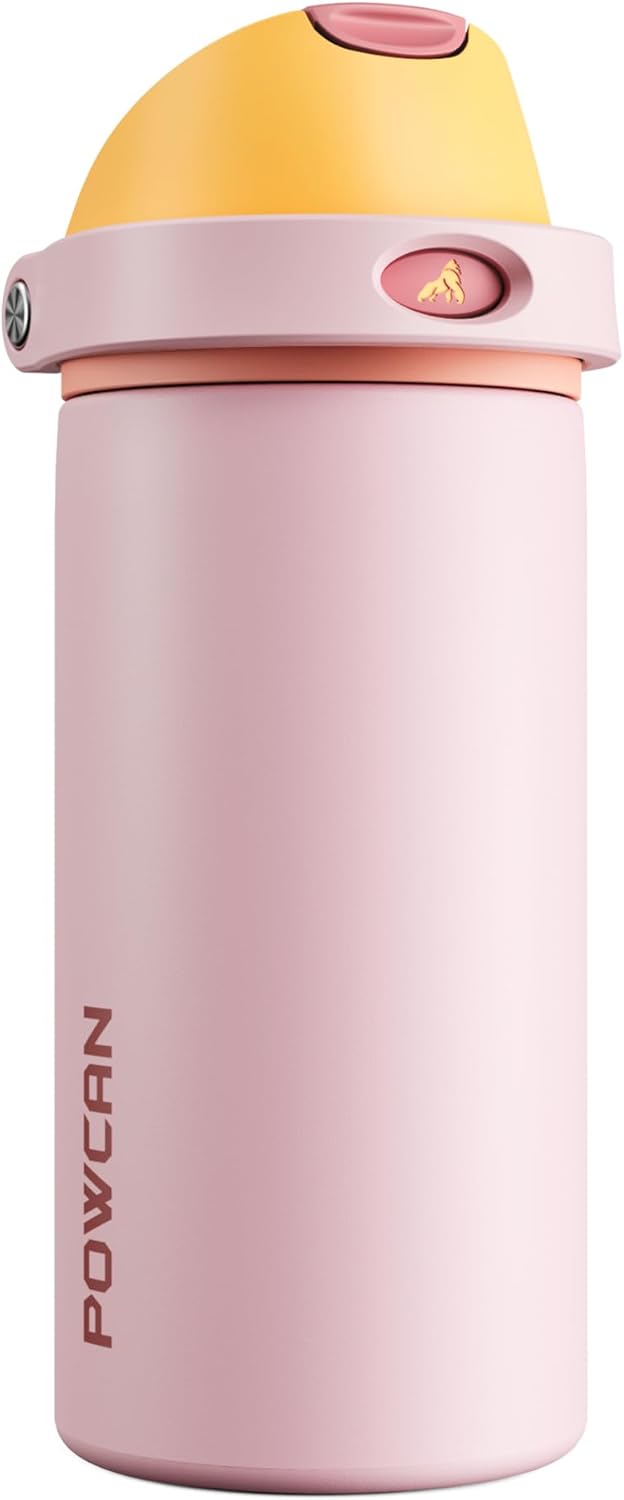 24 oz Travel Water Bottle: 2-in-1 Push-Button Spout & Quick-Flip Straw, Leakproof, Cold 24Hrs, Fits Car Cup Holder, Stainless Steel Cup for Sports, School, Commute, Camping (Mouse's Mischief) - Colors A