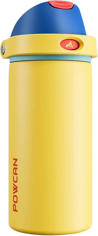 24 oz Travel Water Bottle: 2-in-1 Push-Button Spout & Quick-Flip Straw, Leakproof, Cold 24Hrs, Fits Car Cup Holder, Stainless Steel Cup for Sports, School, Commute, Camping (Mouse's Mischief) - Colors A