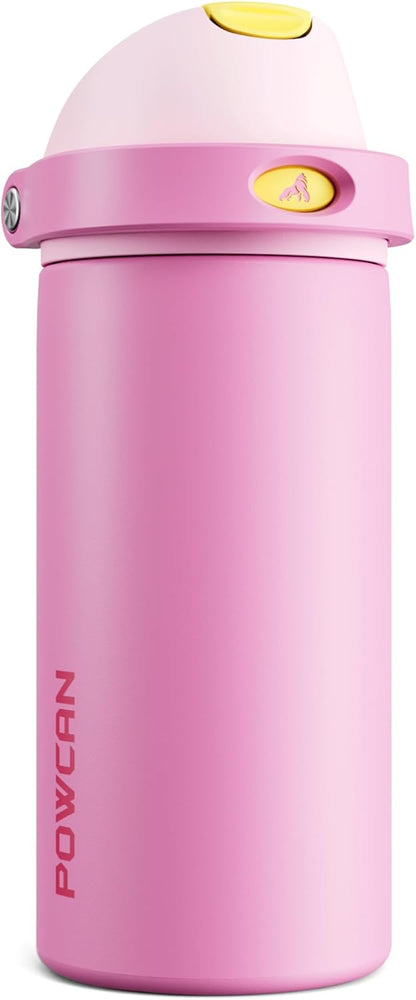 24 oz Travel Water Bottle: 2-in-1 Push-Button Spout & Quick-Flip Straw, Leakproof, Cold 24Hrs, Fits Car Cup Holder, Stainless Steel Cup for Sports, School, Commute, Camping (Mouse's Mischief) - Colors A