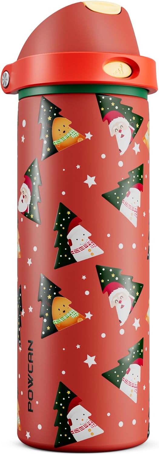 24 oz Travel Water Bottle: 2-in-1 Push-Button Spout & Quick-Flip Straw, Leakproof, Cold 24Hrs, Fits Car Cup Holder, Stainless Steel Cup for Sports, School, Commute, Camping (Mouse's Mischief) - Colors A