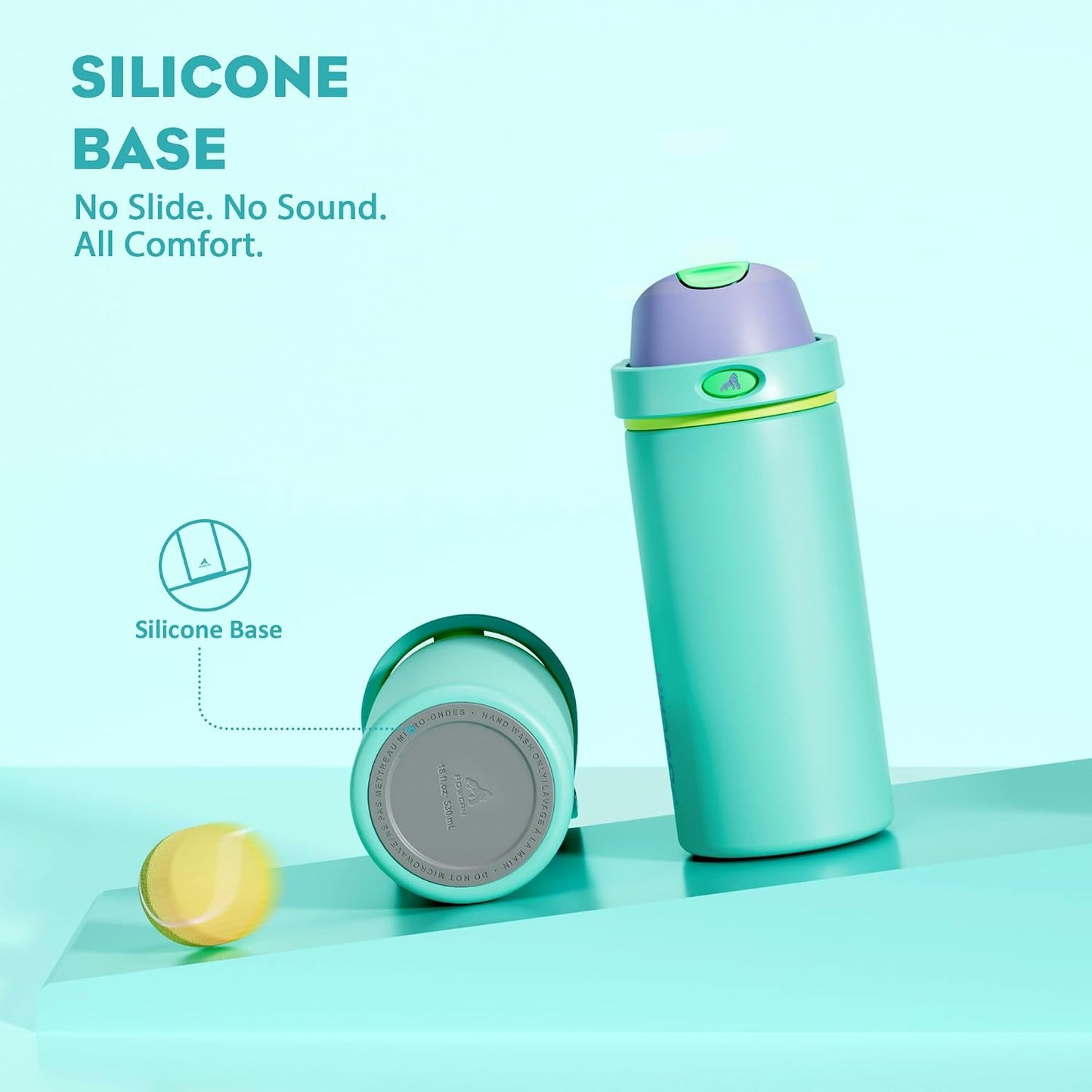 24 oz Travel Water Bottle: 2-in-1 Push-Button Spout & Quick-Flip Straw, Leakproof, Cold 24Hrs, Fits Car Cup Holder, Stainless Steel Cup for Sports, School, Commute, Camping (Mouse's Mischief) - Colors A