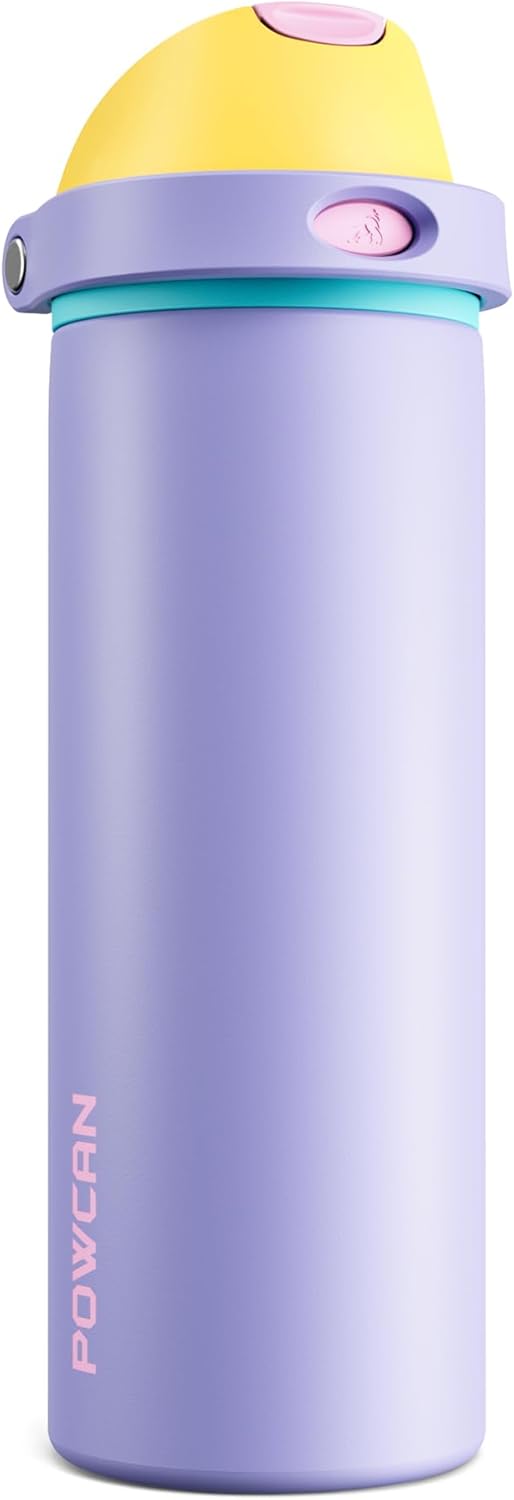 24 oz Travel Water Bottle: 2-in-1 Push-Button Spout & Quick-Flip Straw, Leakproof, Cold 24Hrs, Fits Car Cup Holder, Stainless Steel Cup for Sports, School, Commute, Camping (Mouse's Mischief) - Colors A