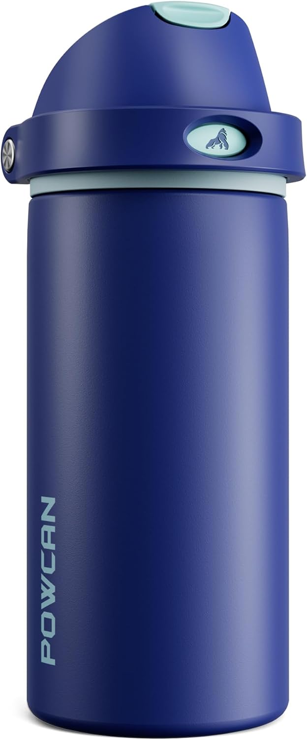 24 oz Travel Water Bottle: 2-in-1 Push-Button Spout & Quick-Flip Straw, Leakproof, Cold 24Hrs, Fits Car Cup Holder, Stainless Steel Cup for Sports, School, Commute, Camping (Mouse's Mischief) - Colors A