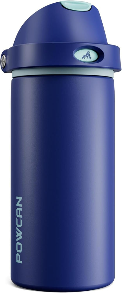 24 oz Travel Water Bottle: 2-in-1 Push-Button Spout & Quick-Flip Straw, Leakproof, Cold 24Hrs, Fits Car Cup Holder, Stainless Steel Cup for Sports, School, Commute, Camping (Mouse's Mischief) - Colors A