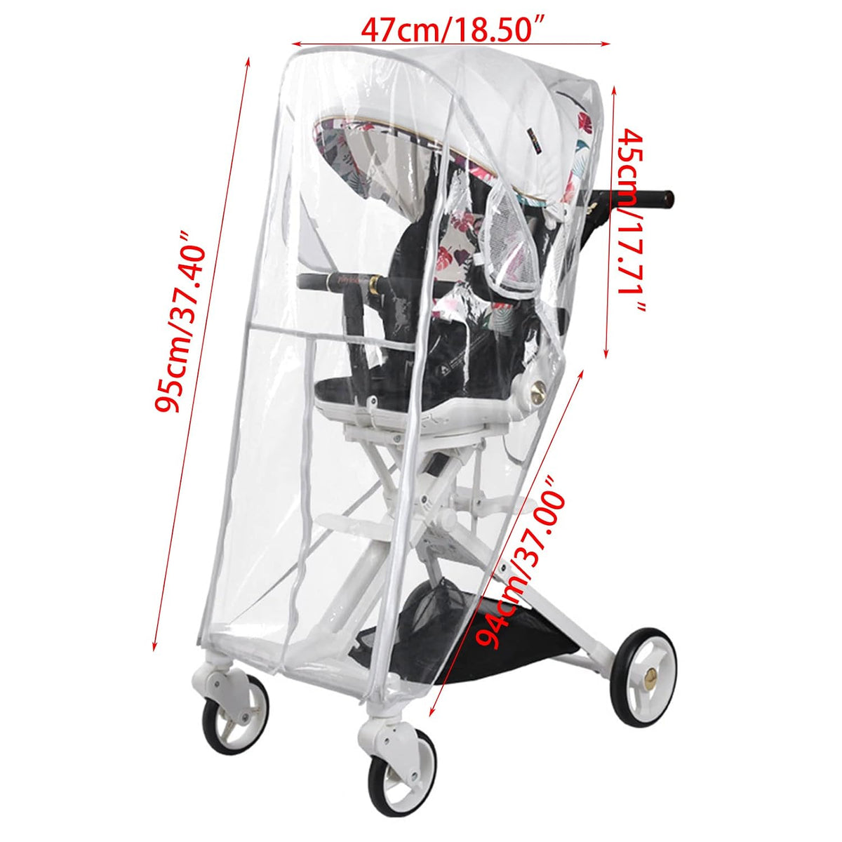 Stroller Rain Cover Universal Stroller Accessory Baby Travel Weather-Shield Windproof Waterproof Protect Universal Stroller Accessory Universal Rain Cover Ventilated Weather Shield- for Most
