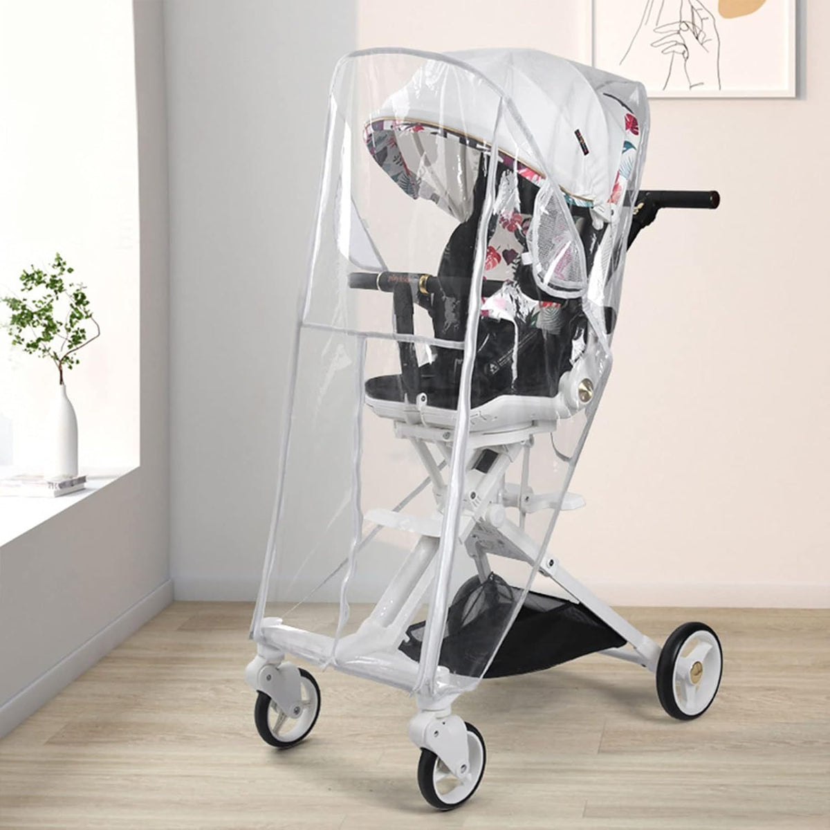 Stroller Rain Cover Universal Stroller Accessory Baby Travel Weather-Shield Windproof Waterproof Protect Universal Stroller Accessory Universal Rain Cover Ventilated Weather Shield- for Most