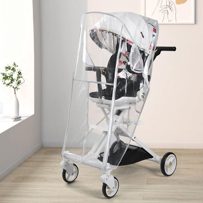Stroller Rain Cover Universal Stroller Accessory Baby Travel Weather-Shield Windproof Waterproof Protect Universal Stroller Accessory Universal Rain Cover Ventilated Weather Shield- for Most