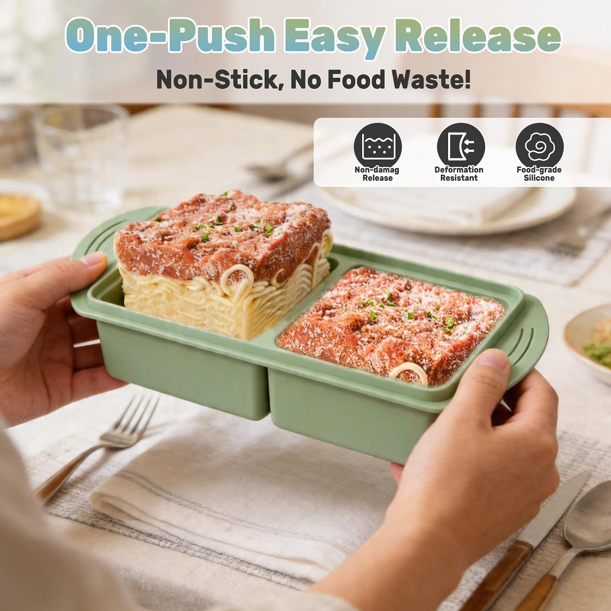 2 Pack 2-Cup Silicone Freezer Tray with Lid - Food Grade Soup Portion Molds with Fill Lines, Stackable for Meal Prep, Broth, Sauce & Leftovers