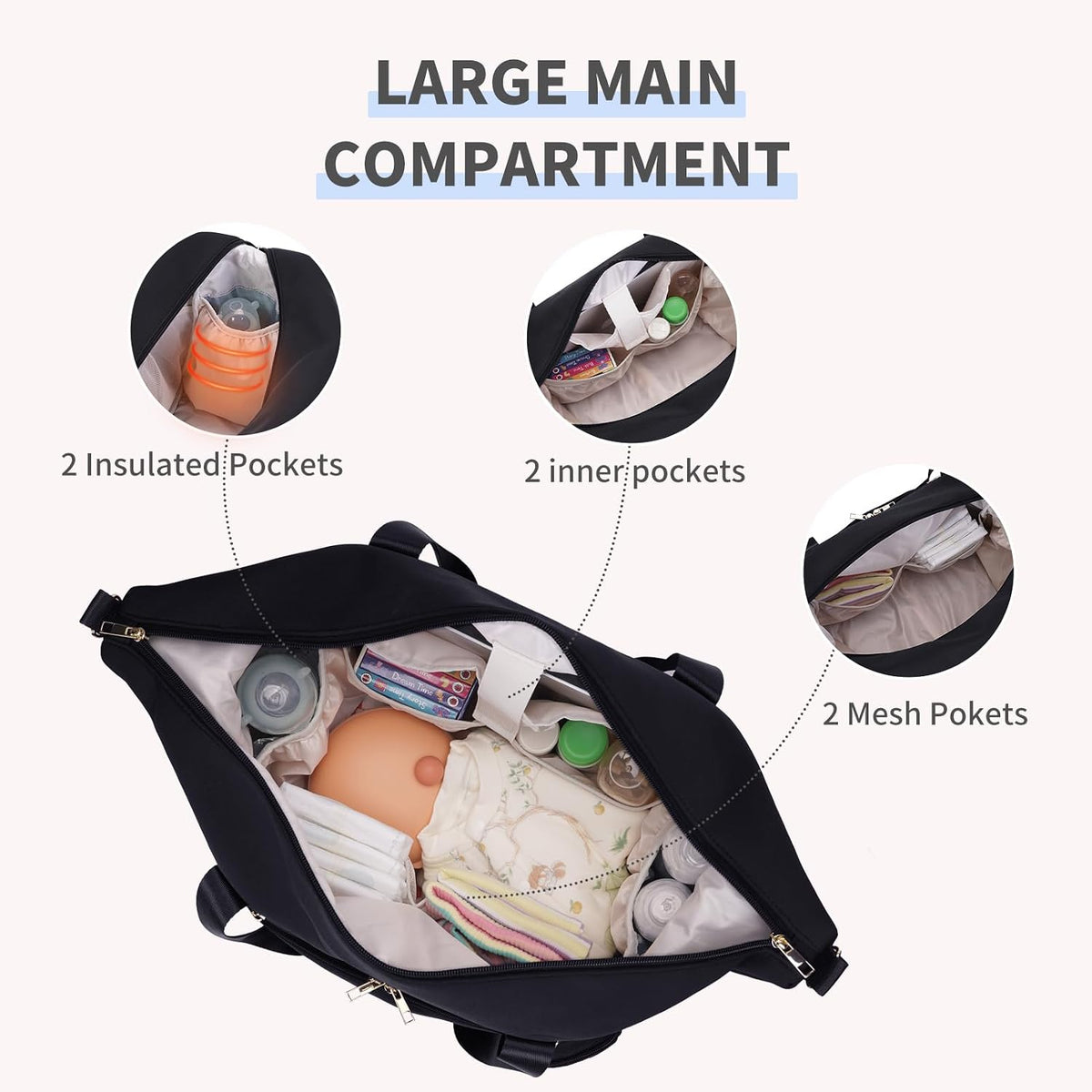 Neoprene Diaper Bag Tote Large Maternity Hospital Bag Waterproof Travel Baby Tote briefcases for documents