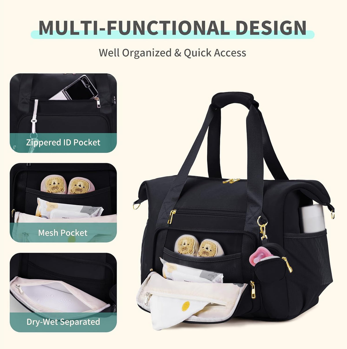 Neoprene Diaper Bag Tote Large Maternity Hospital Bag Waterproof Travel Baby Tote briefcases for documents