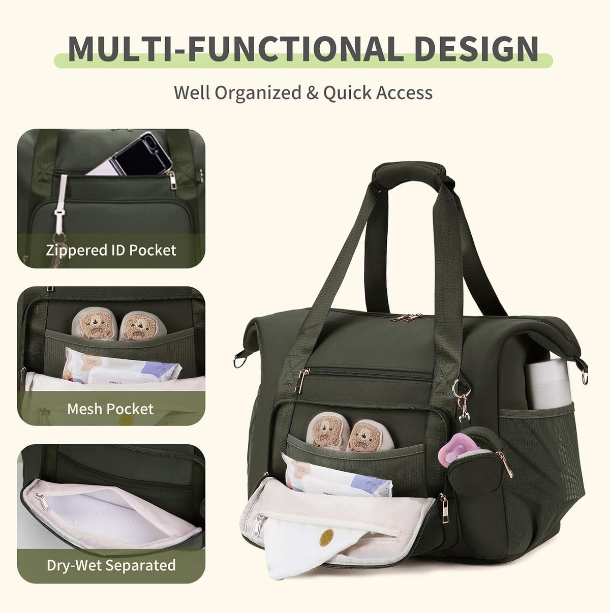 Neoprene Diaper Bag Tote Large Maternity Hospital Bag Waterproof Travel Baby Tote briefcases for documents