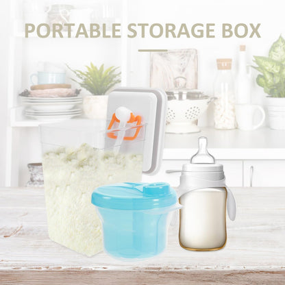 Rotating Milk Powder Box Baby Formula Dispenser Portable Storage Container Food Divider for Travel and Outdoor Use 3.74X3.34X3.34 Inch