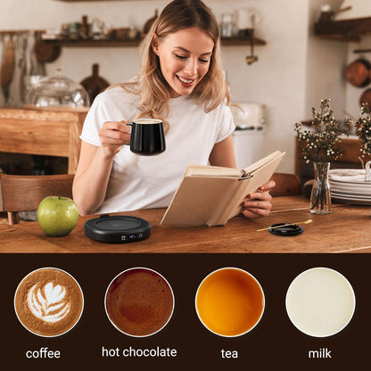 Coffee Mug Warmer & You are Awesome Mug Set, Electric Cup Warmer for Desk | Beverage Warmer Plate for Coffee,Tea,4 Temperature Setting,8-Hours Auto Shut Off,14oz Mug with Spoon & Lid Included