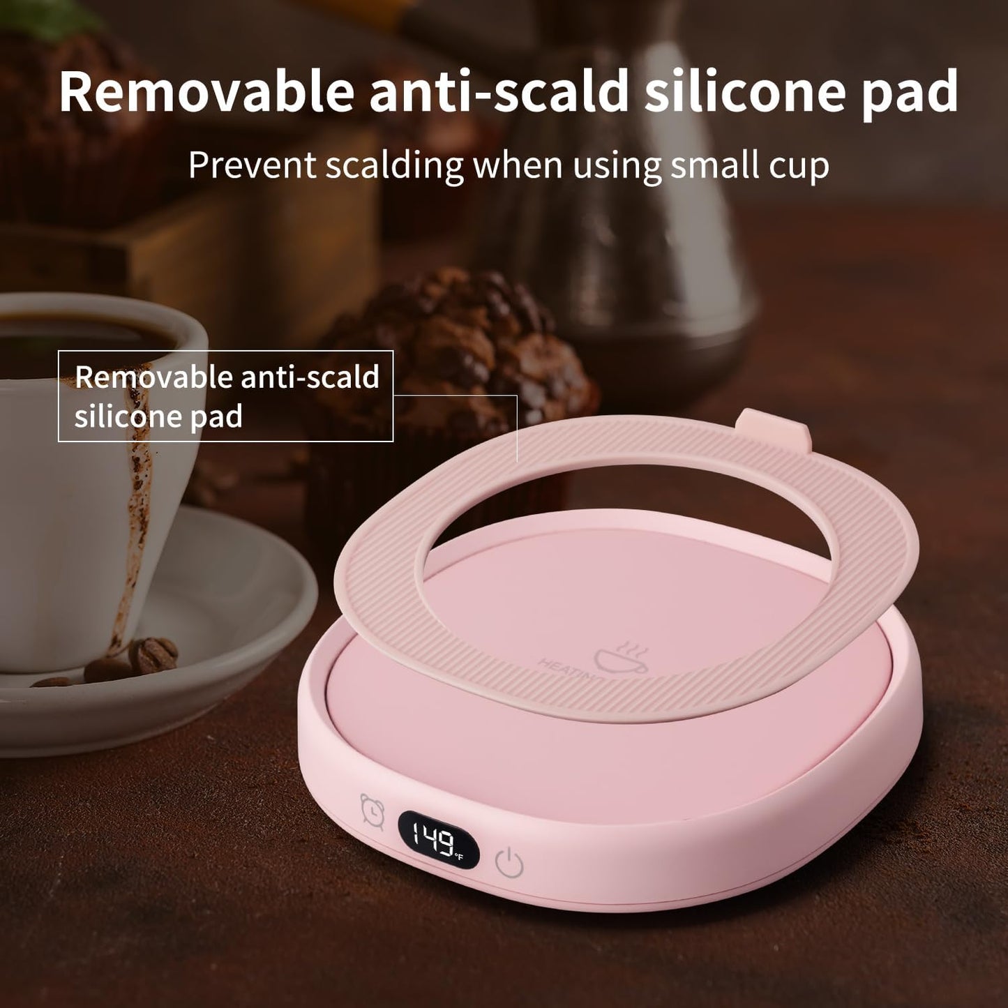Coffee Mug Warmer & You are Awesome Mug Set, Electric Cup Warmer for Desk | Beverage Warmer Plate for Coffee,Tea,4 Temperature Setting,8-Hours Auto Shut Off,14oz Mug with Spoon & Lid Included