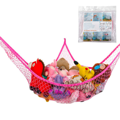 Stuffed Animal Hammock, Jumbo Toy Storage Net 83" Wall Sling Corner Extra Large Kids Children Mesh Toy Net Organizer (Black, 83 Inch)