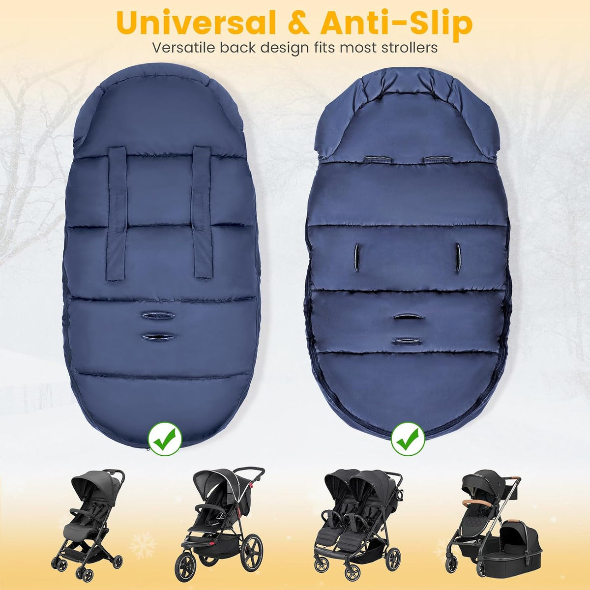 Orzbow Universal Stroller Footmuff, Winter Baby Bunting Bag, Weather-Proof