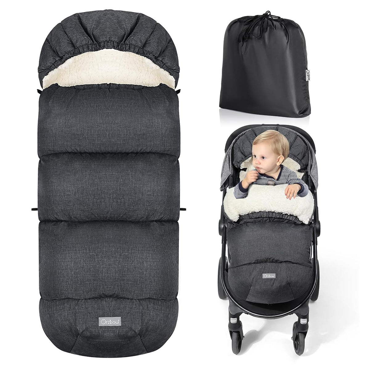 Orzbow Universal Stroller Footmuff, Winter Baby Bunting Bag, Weather-Proof