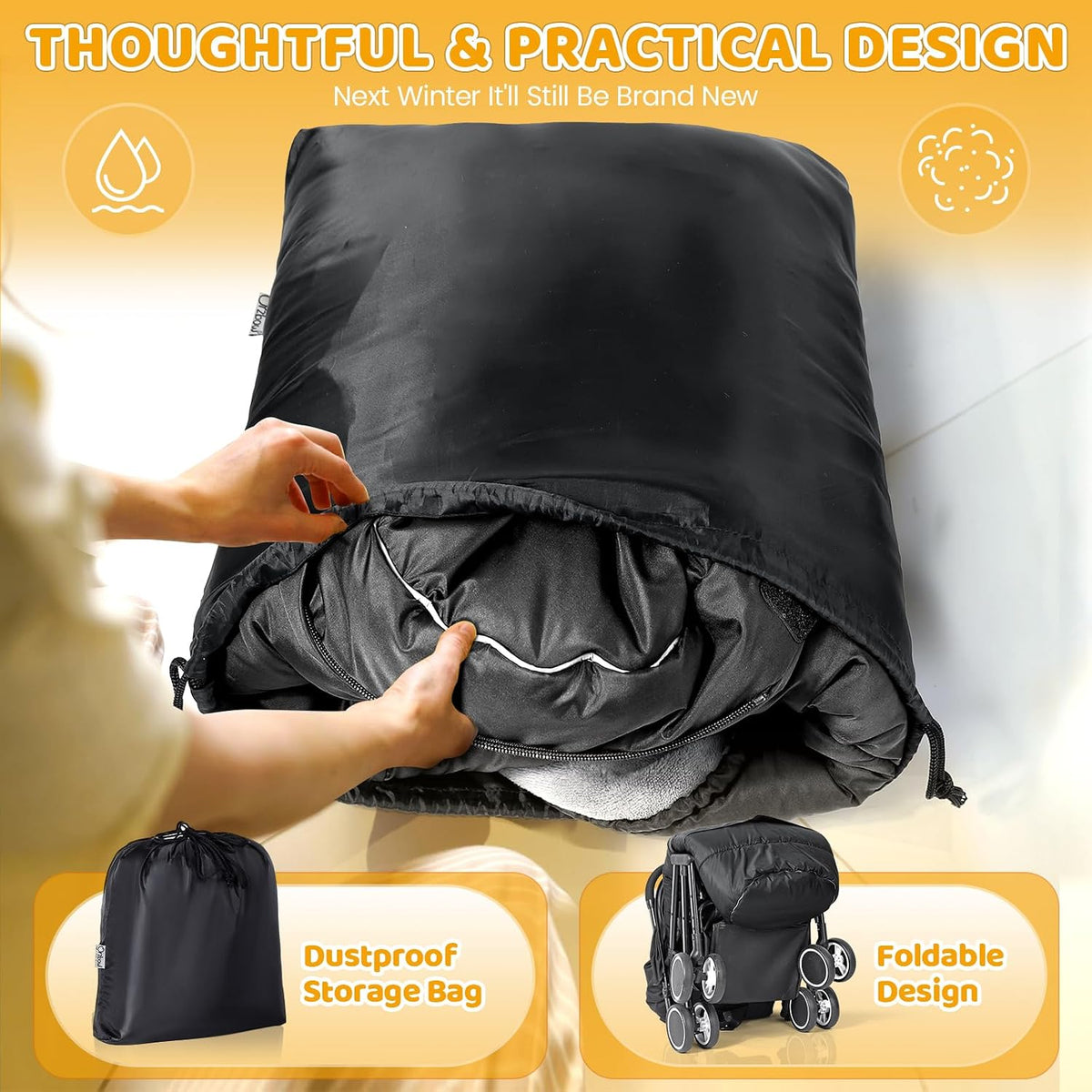 Orzbow Universal Stroller Footmuff, Winter Baby Bunting Bag, Weather-Proof