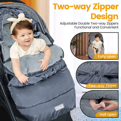 Orzbow Universal Stroller Footmuff, Winter Baby Bunting Bag, Weather-Proof